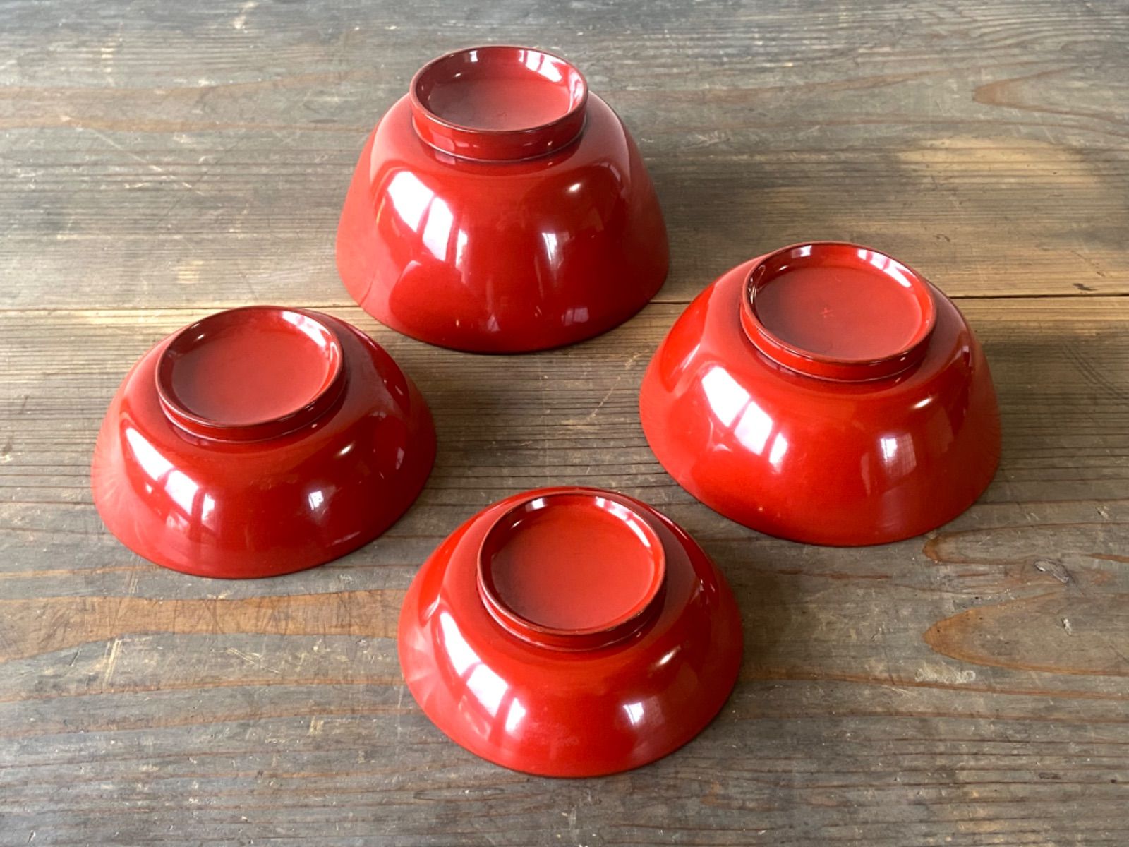 能登蔵出し 輪島塗 朱漆 入れ子椀 /朱塗 漆器椀 四つ椀 - メルカリ