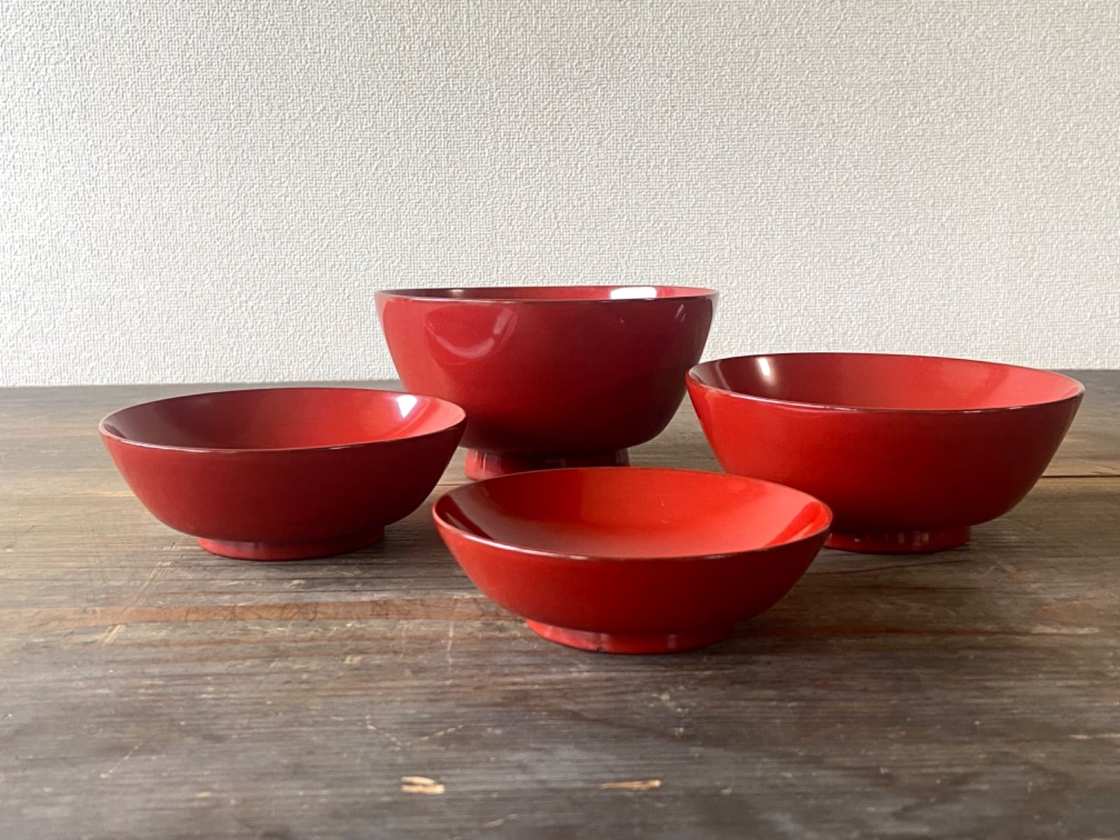 能登蔵出し 輪島塗 朱漆 入れ子椀 /朱塗 漆器椀 四つ椀 - メルカリ