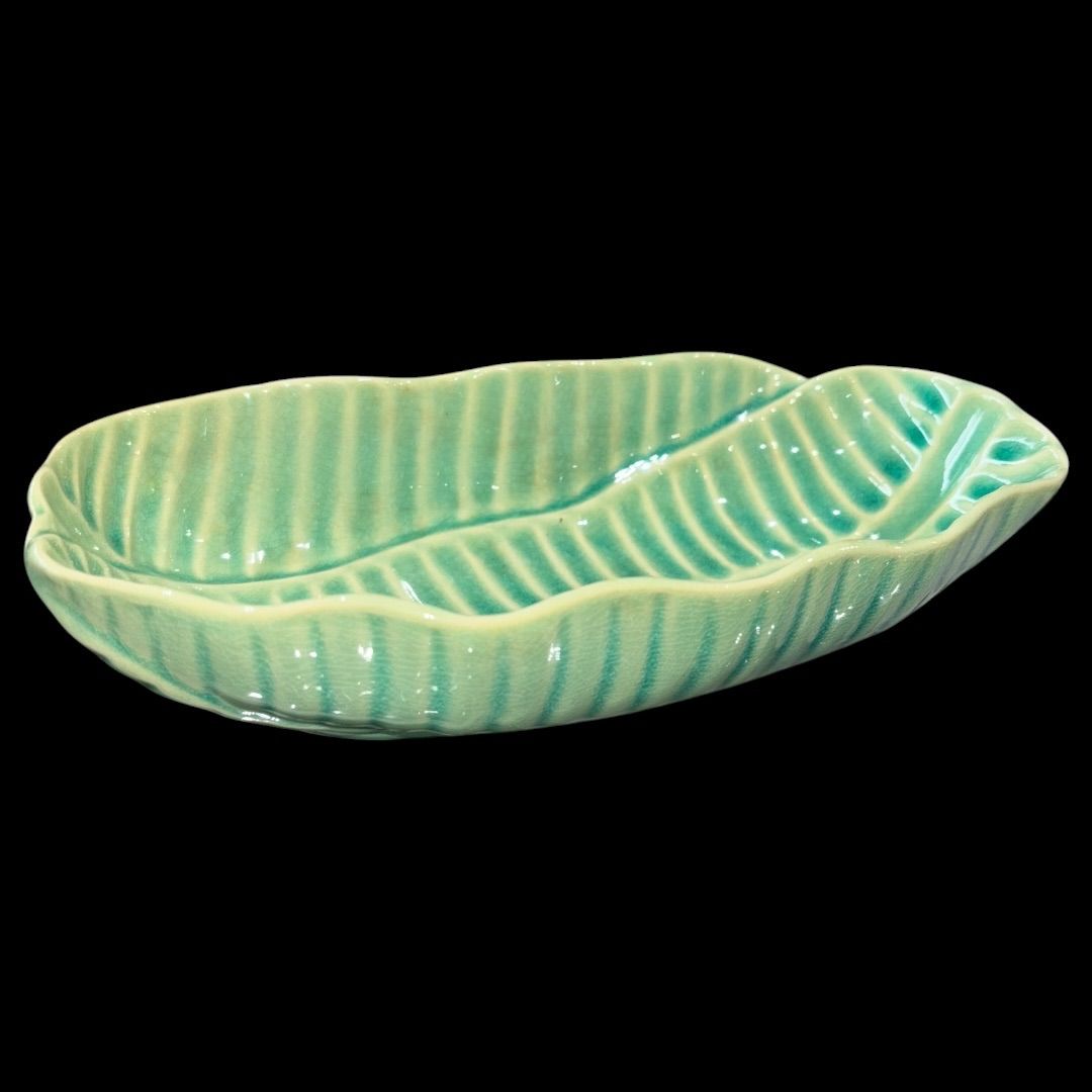 バリ島 ジェンガラ ケラミック バナナリーフ プレート 小皿 2枚セット