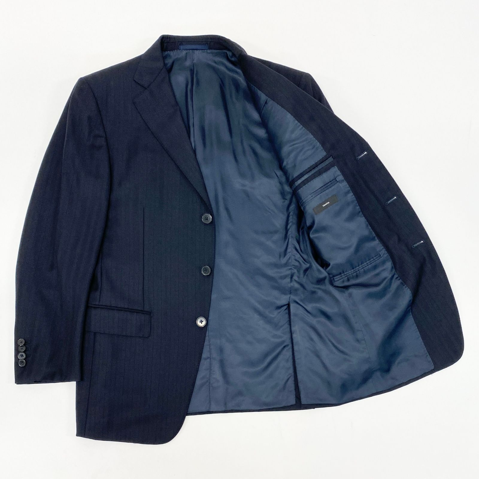 17k10 Ermenegildo Zegna エルメネジルドゼニア セットアップ スーツ ビジネス フォーマル 48Rサイズ ネイビー メンズu02t