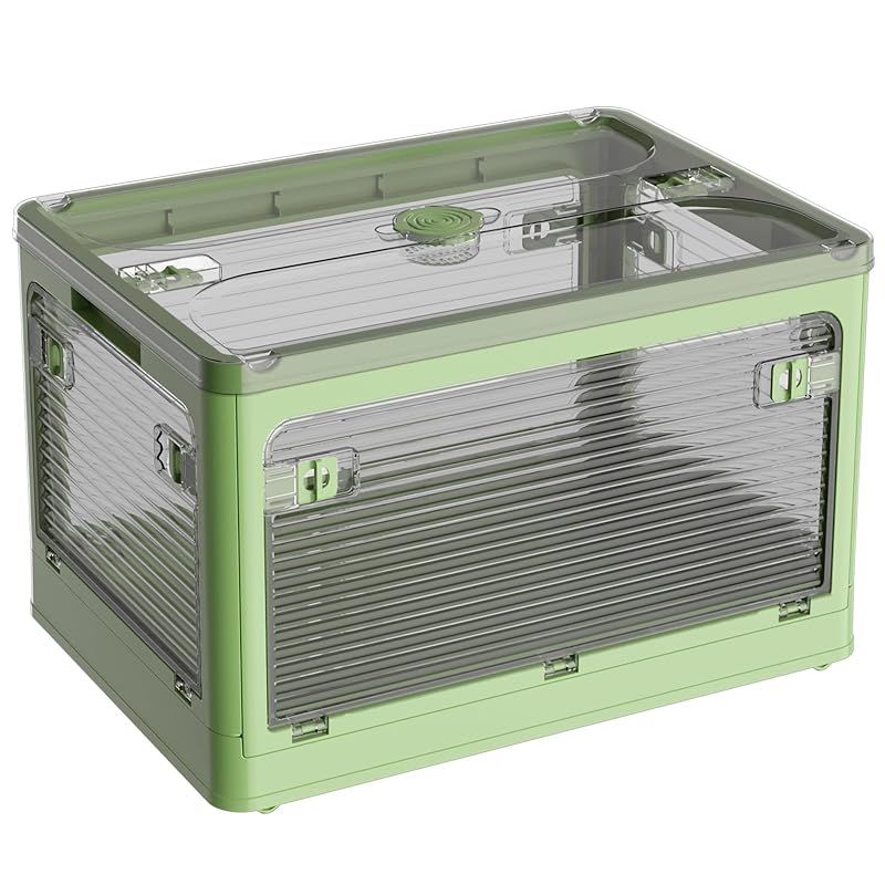 X XUNTAO 収納ボックス 折りたたみ 蓋付き 積み重ね 全方向から取り出せる 収納ケース 衣類 布団 小物 収納 折り畳み コンテナ ボックス 大型 プラスチック キャスター付き おしゃれ 組立簡単防塵 防カビ 防湿 無臭 半透明 厚み 強い耐荷重 0