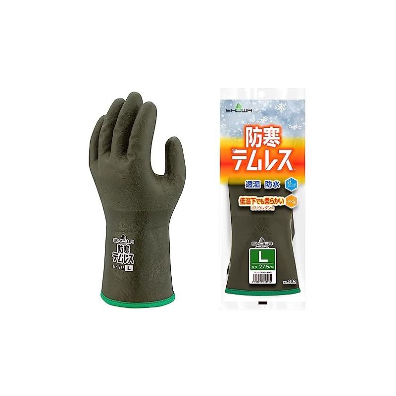 ショーワグローブ ケース販売 防寒手袋 No.282 防寒テムレス オリーブグリーン Lサイズ 60双 1