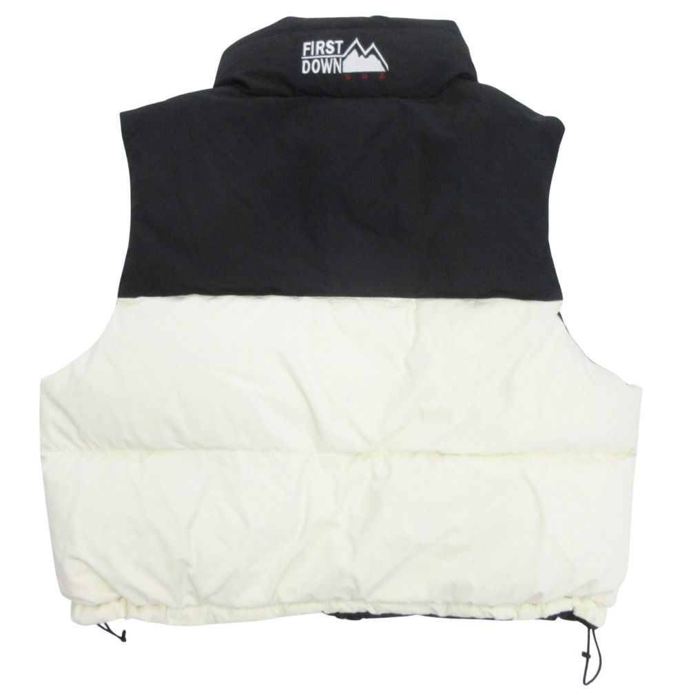 24AW FIRST DOWN ファーストダウン ショート バブル ダウン ベスト ジャケット ブルゾン リバーシブル ロゴ サイズM レディース 古着