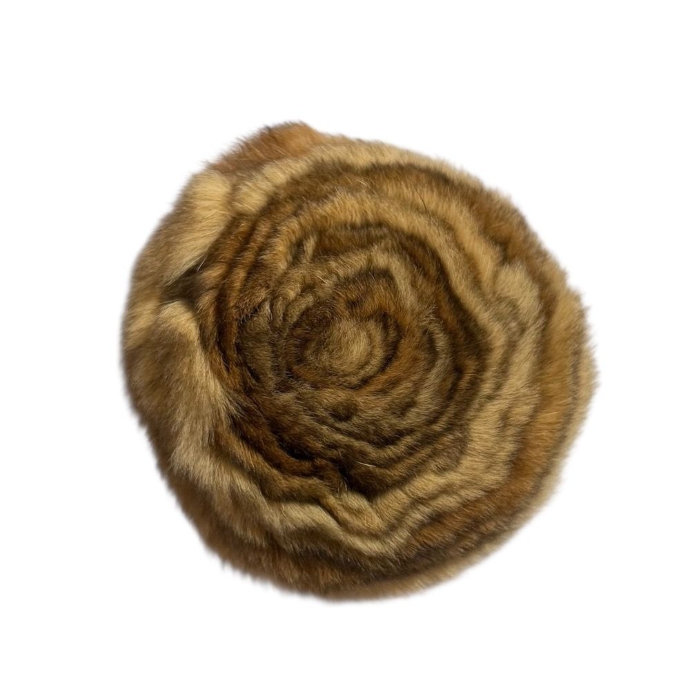 FENDI フェンディ ファー コサージュ ブローチ ブラウン レディース 古着