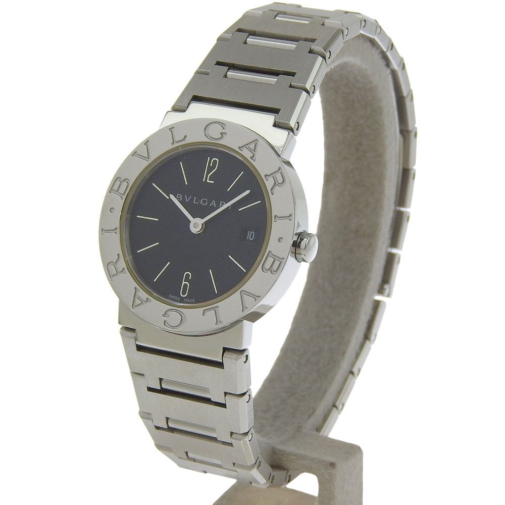 BVLGARI ブルガリ ブルガリブルガリ BB 26 SS ステンレススチール クオーツ アナログ表示 レディース ブラック文字盤 腕時計