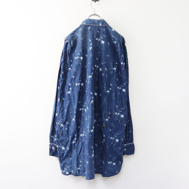 45R 45rpm フォーティファイブアール 小花プリント908ビッググーグーシャツ 5 インディゴ ネイビー ブラウス 抜染 2400014668612