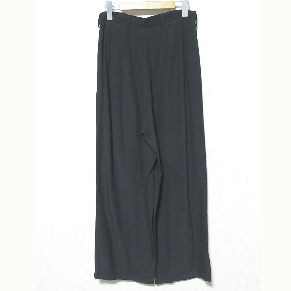 Y s ワイズ ヨウジヤマモト レーヨン タックワイドパンツ YU-P05-204 ブラック レディース 古着