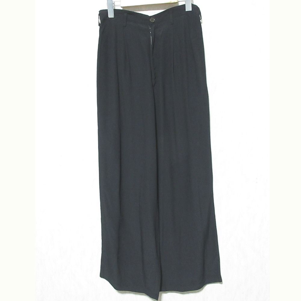 Y s ワイズ ヨウジヤマモト レーヨン タックワイドパンツ YU-P05-204 ブラック レディース 古着