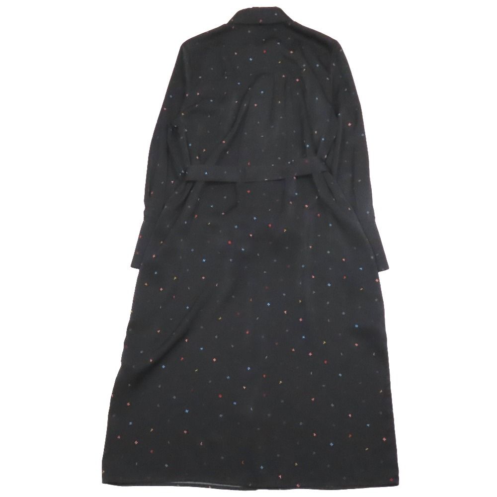 美品 PSポールスミス ロングワンピース 総柄 ウエストリボン 40 ポール