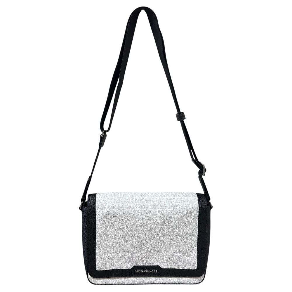 25SS MICHAEL KORS マイケルコース Hudson Signature Logo Crossbody Bag クロスボディショルダーバッグ 33S5LHDM1B ホワイト メンズ 古着
