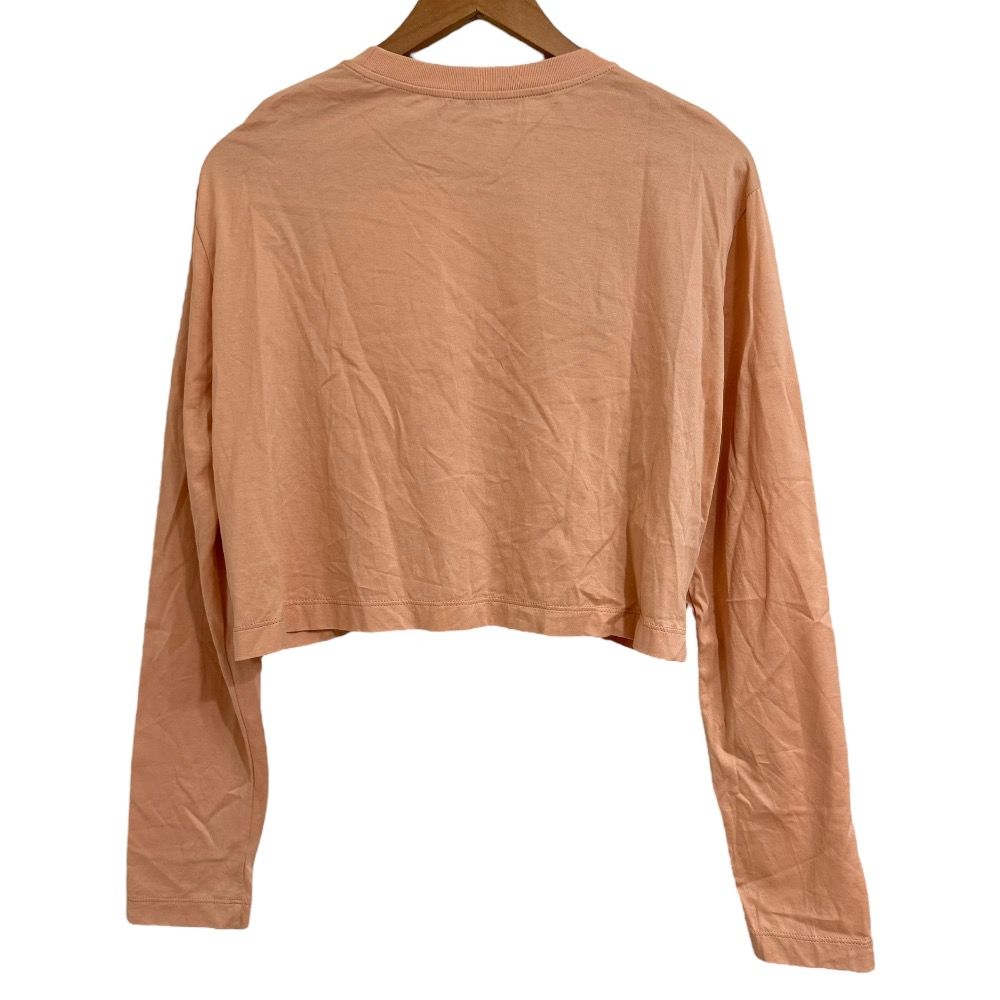 22SS PRADA プラダ 長袖 トライアングルロゴ ショート丈 Tシャツ カットソー S オレンジ系 レディース 古着