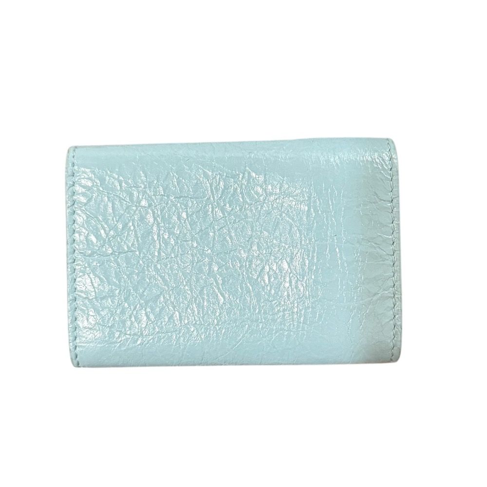 バレンシアガ クラシック ミニウォレット 三つ折り財布 コンパクトウォレット 477455 ブルーグレー メンズ レディース 古着