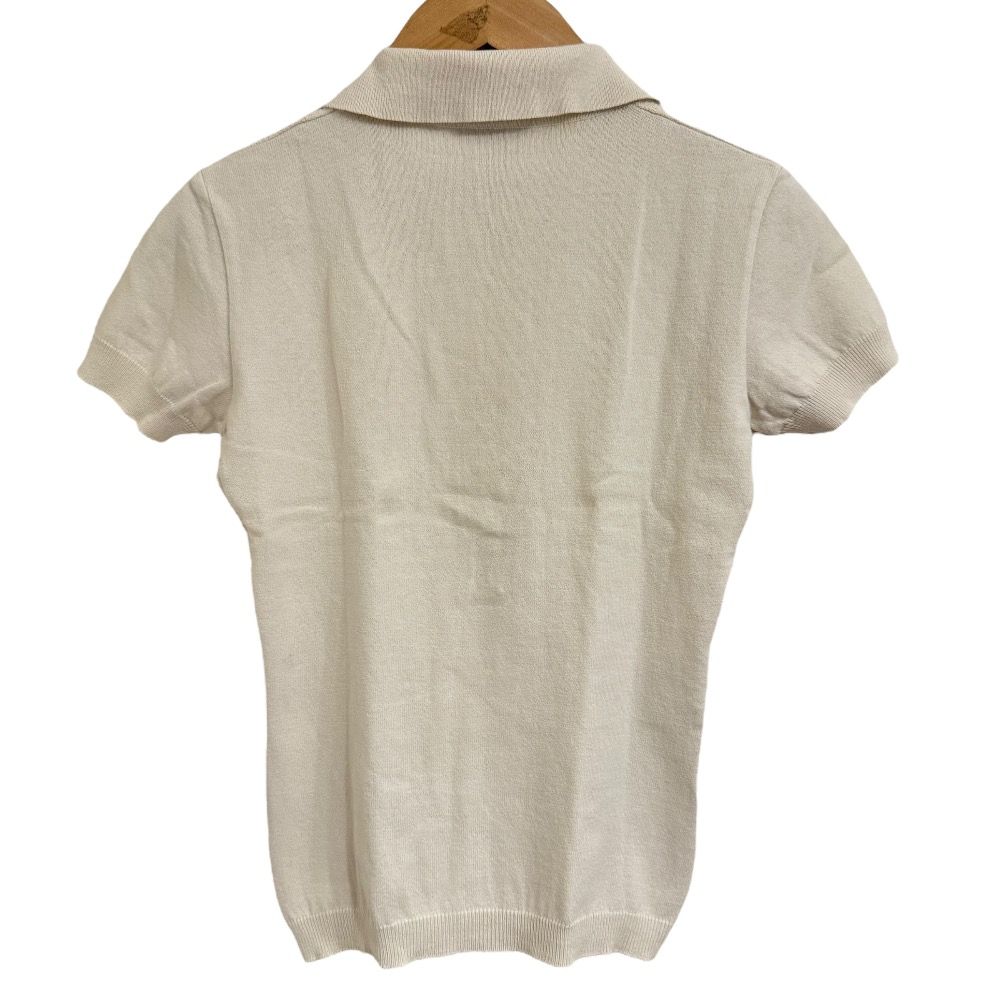 PRADA SPORT プラダスポーツ 半袖 タイト ニット ポロシャツ カットソー 38 ベージュ レディース 古着