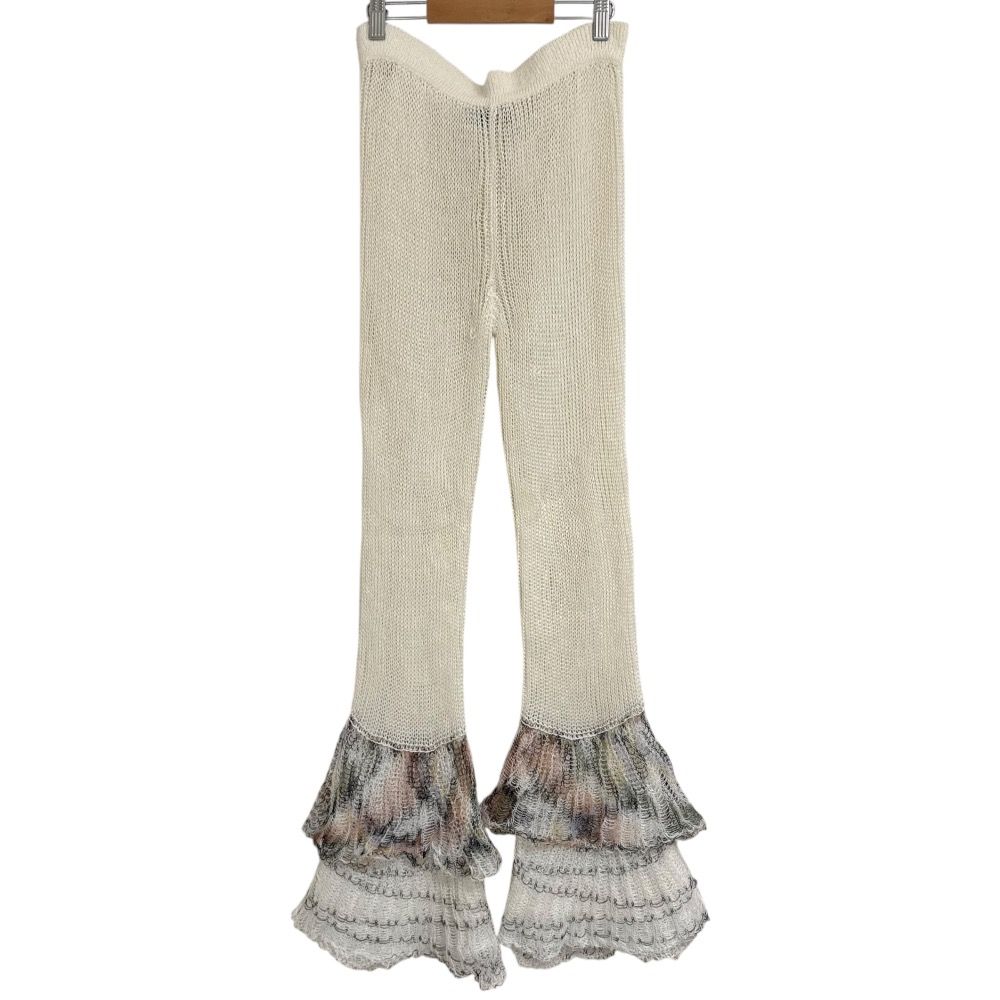 MISSONI ミッソーニ フ ニットパンツ 40 アイボリー レディース 古着