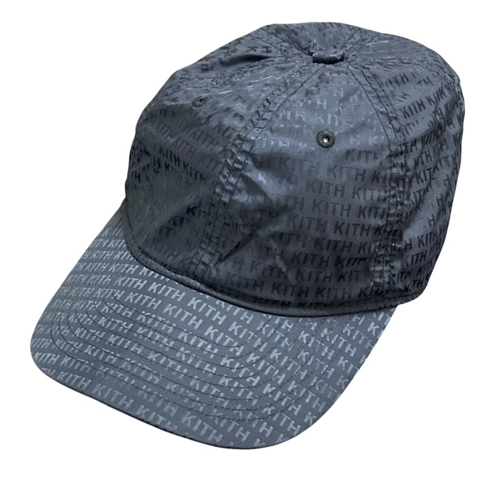 KITH キス ナイロン モノグラム ロゴ キャップ 帽子 ブラック メンズ レディース 古着