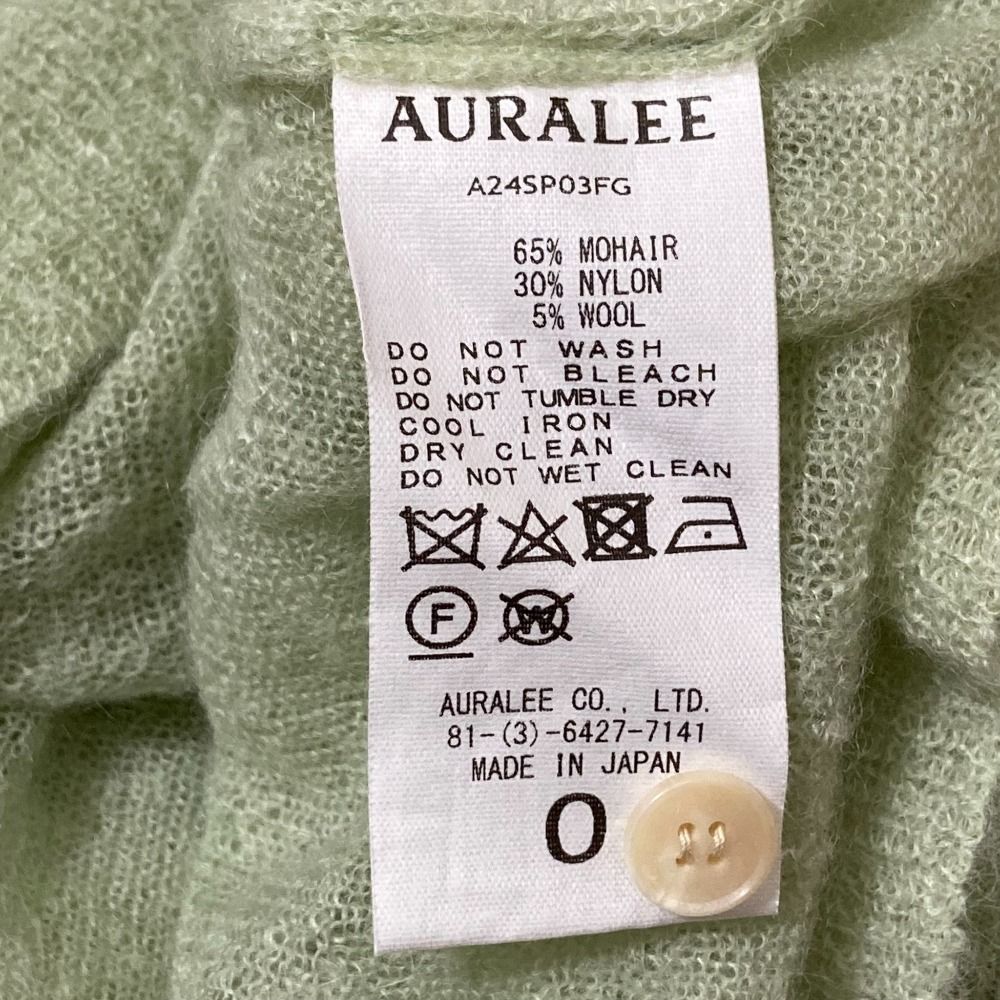 美品 24SS AURALEE オーラリー KID MOHAIR SHEER KNIT SHORT POLO