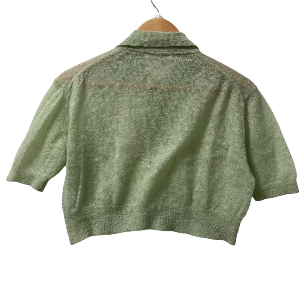 美品 24SS AURALEE オーラリー KID MOHAIR SHEER KNIT SHORT POLO モヘアシアーニットショートポロシャツ サイズ0 グリーン レディース 古着 中古 USED 美品 24SS AURALEE オーラリー KID MOHAIR SHEER KNIT SHORT POLO