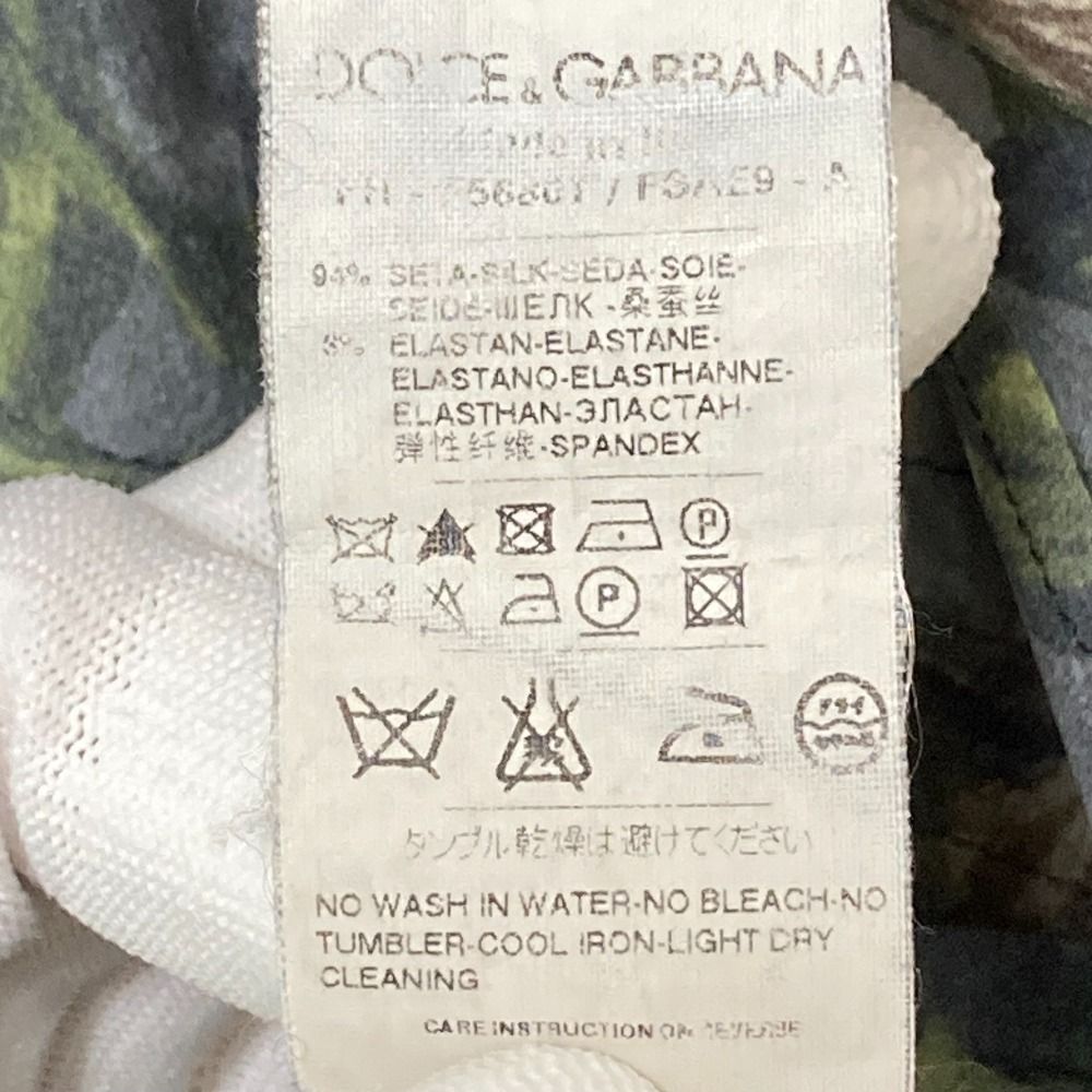 美品 DOLCE&GABBANA ドルチェアンドガッバーナ バラプリント シルク