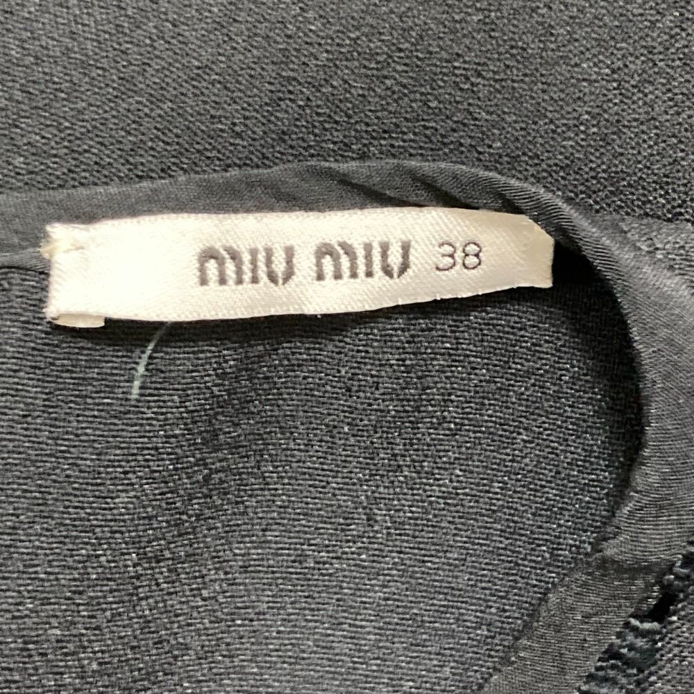 美品 miu miu ミュウミュウ レースVネック 五分袖 ミニドレス  