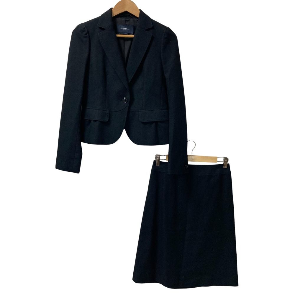 バーバリー グレー スカートスーツ チェック裏地 バーバリー グレー