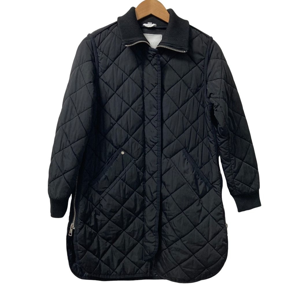 SOSKEN ソスケン AP STUDIO取扱 サイドジップ キルトジャケット キルティングコート サイズ1 ブラック レディース 古着