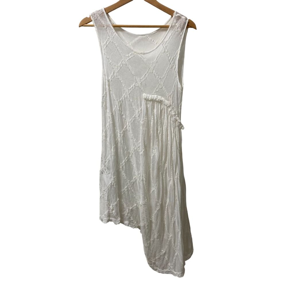 Y s Yohji Yamamoto ワイズ ヨウジヤマモト アシンメトリー ノースリーブ ニット チュニック YG-T40-263 サイズ2 ホワイト レディース 古着