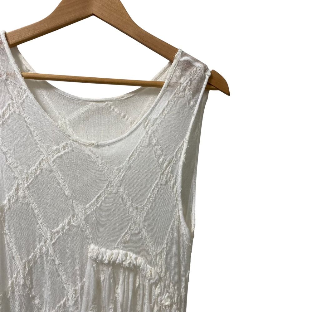 Y s Yohji Yamamoto ワイズ ヨウジヤマモト アシンメトリー ノースリーブ ニット チュニック YG-T40-263 サイズ2 ホワイト レディース 古着