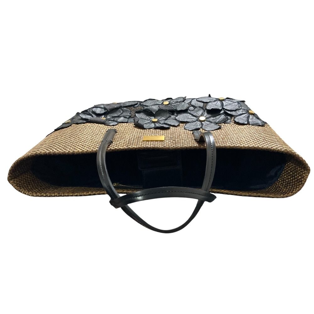  EPOCA エポカ フラワーモチーフ カゴバッグ トートバッグ ブラウン×ブラック レディース 古着 かごバッグ バッグ