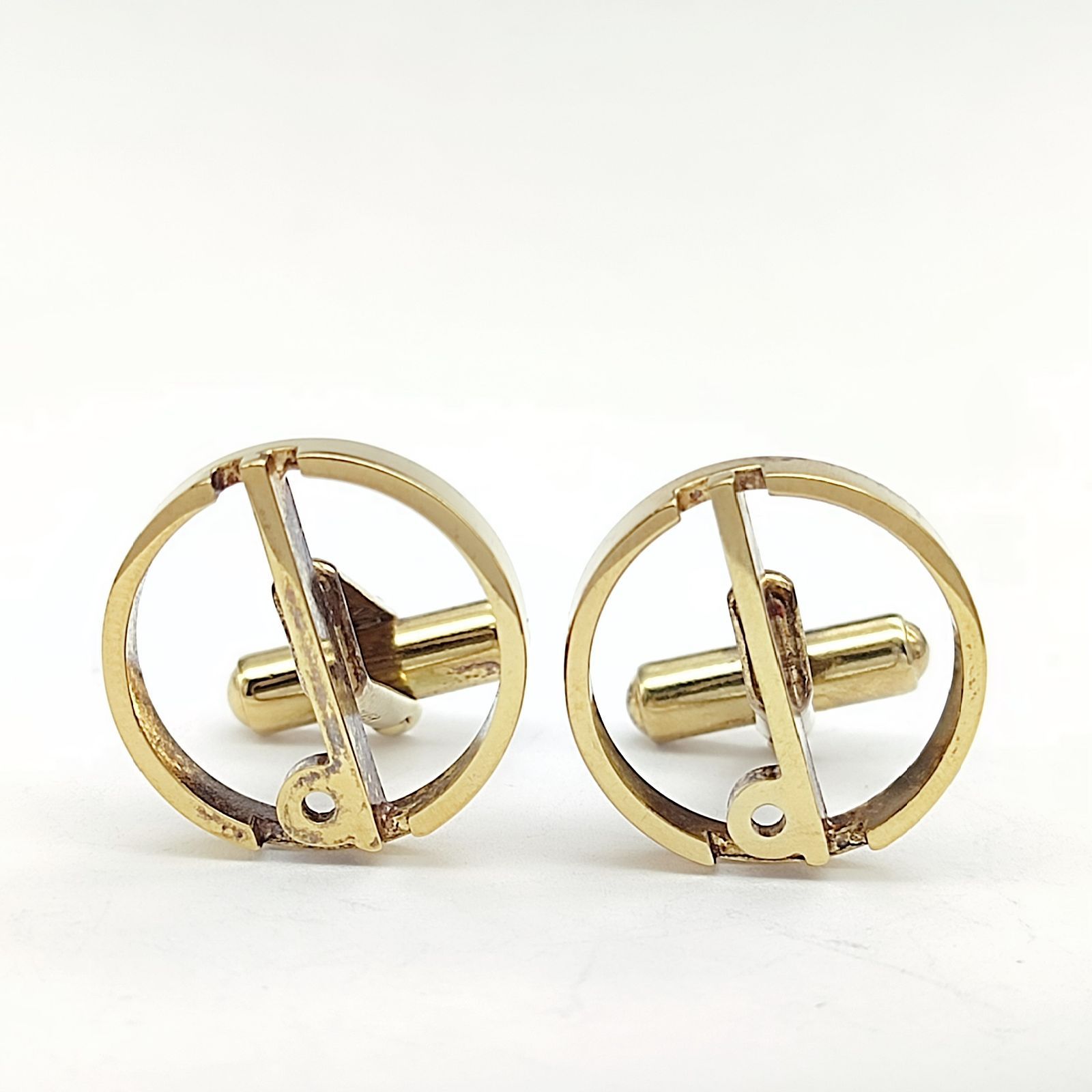 美品】Dunhill ダンヒル サークルデザイン カフスボタン SILVER