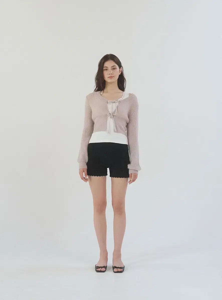 リリコッツ rib knit shorts