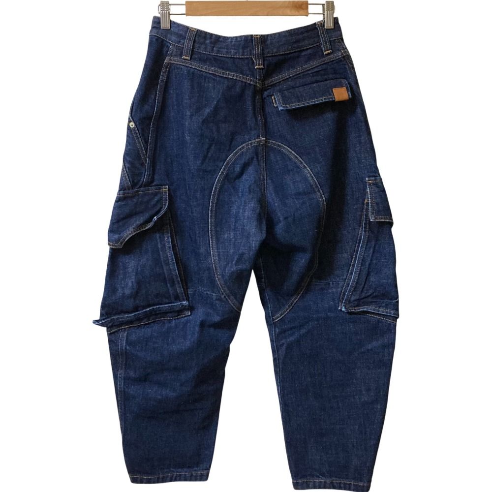 LOEWE ロエベ ハイライズ ワイドレッグ カーゴデニムパンツ S540Y11X38 サイズ36 インディゴ レディース 古着