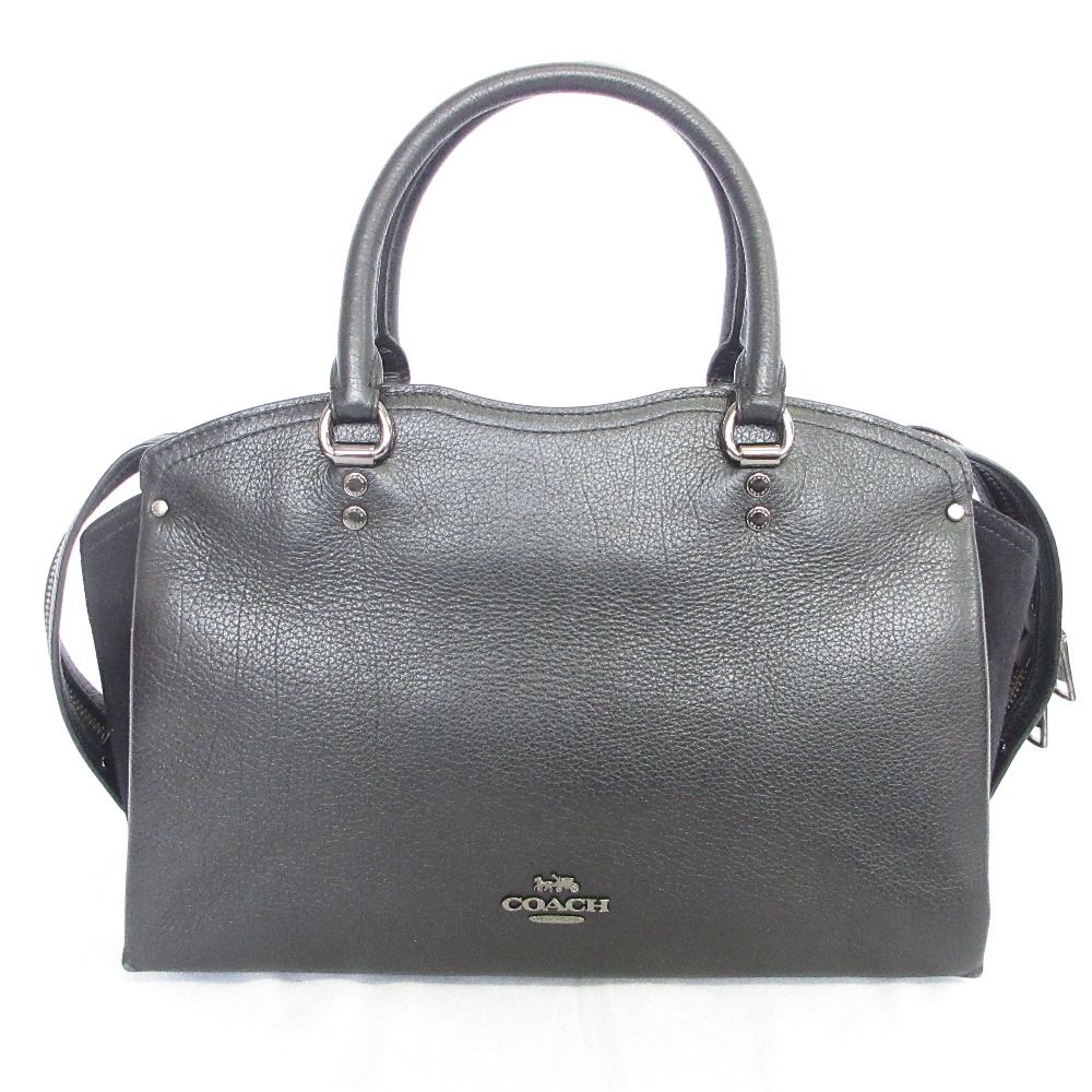 良品 COACH コーチ Drew Satchel グレインレザー サッチェルバッグ