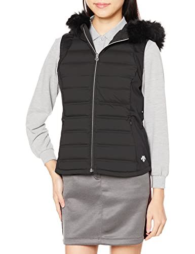 デサントゴルフ 22年秋冬モデル ゴルフ アウターベスト LUXE ダウンベスト ストレッチ 保温 再生羽毛 レディース BK 00 ブラック 日本サイズS相当