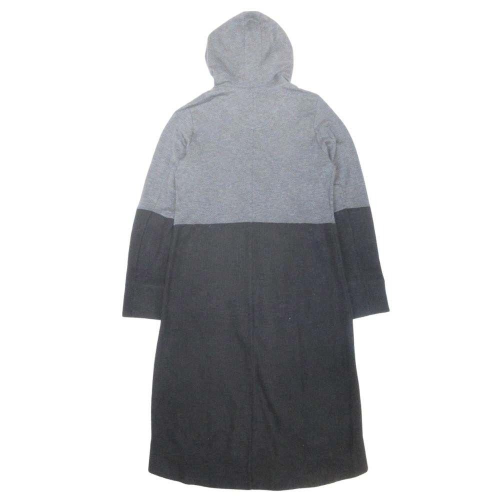 bajra バジュラ ニット切替 ロングパーカー フーデッド ジップアップ ジャケット 3 グレー 黒 ブラック レディース 古着