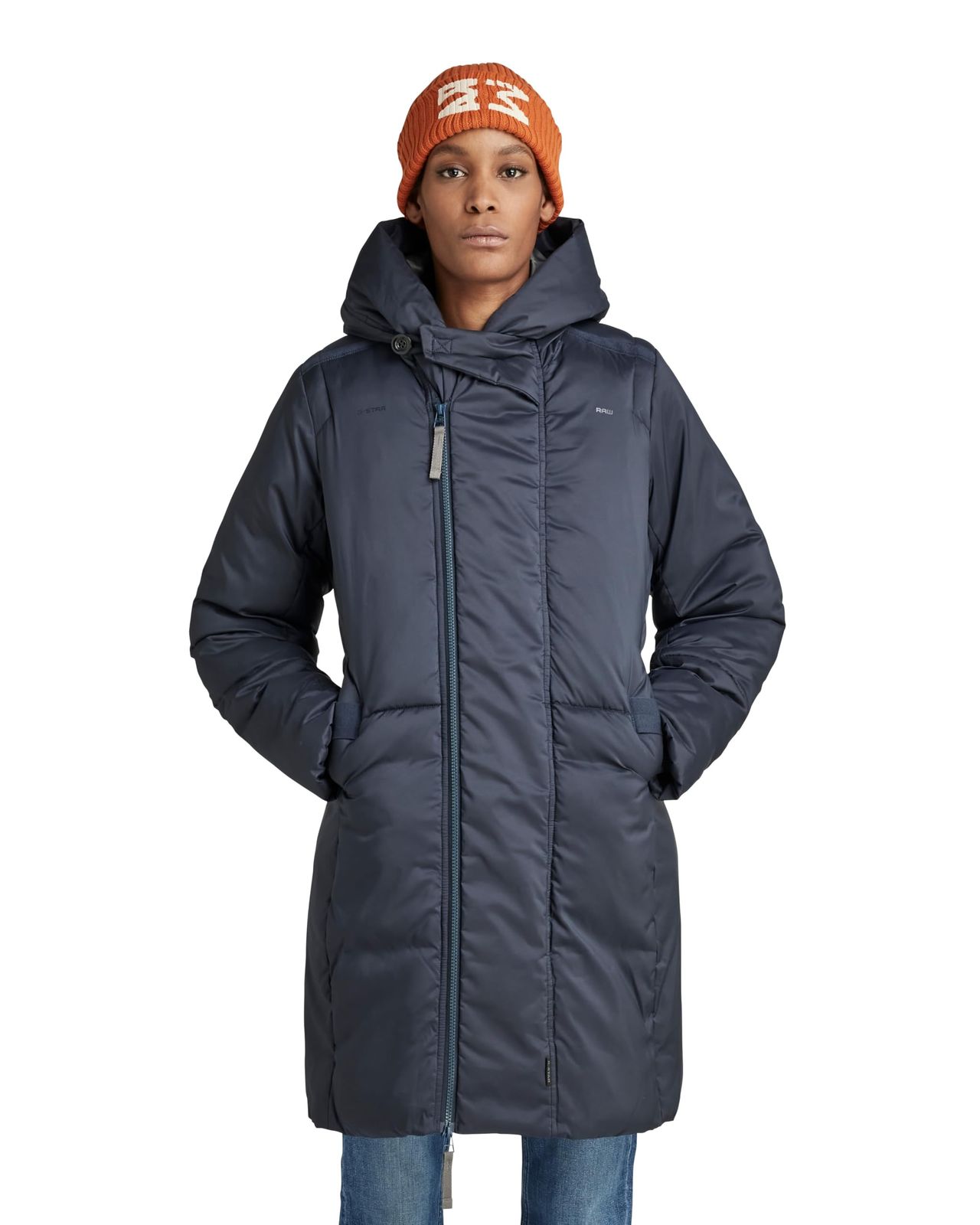 ジースターロゥ ジャケット アウター 中綿 パデッド 撥水 レディース レギュラーフィット ネイビー G - Whistler pdd Parka wmn D22168-D199-C742-S