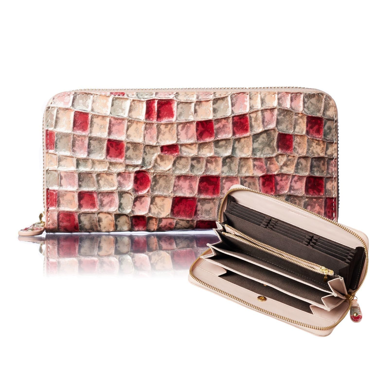 VOICE Align アライン イタリア Life社製 牛革 le murrine レディース 長財布 週刊文春 掲載商品 上品で 使いやすい 縦型 カードケース プレゼント ギフト 箱入り L Pink