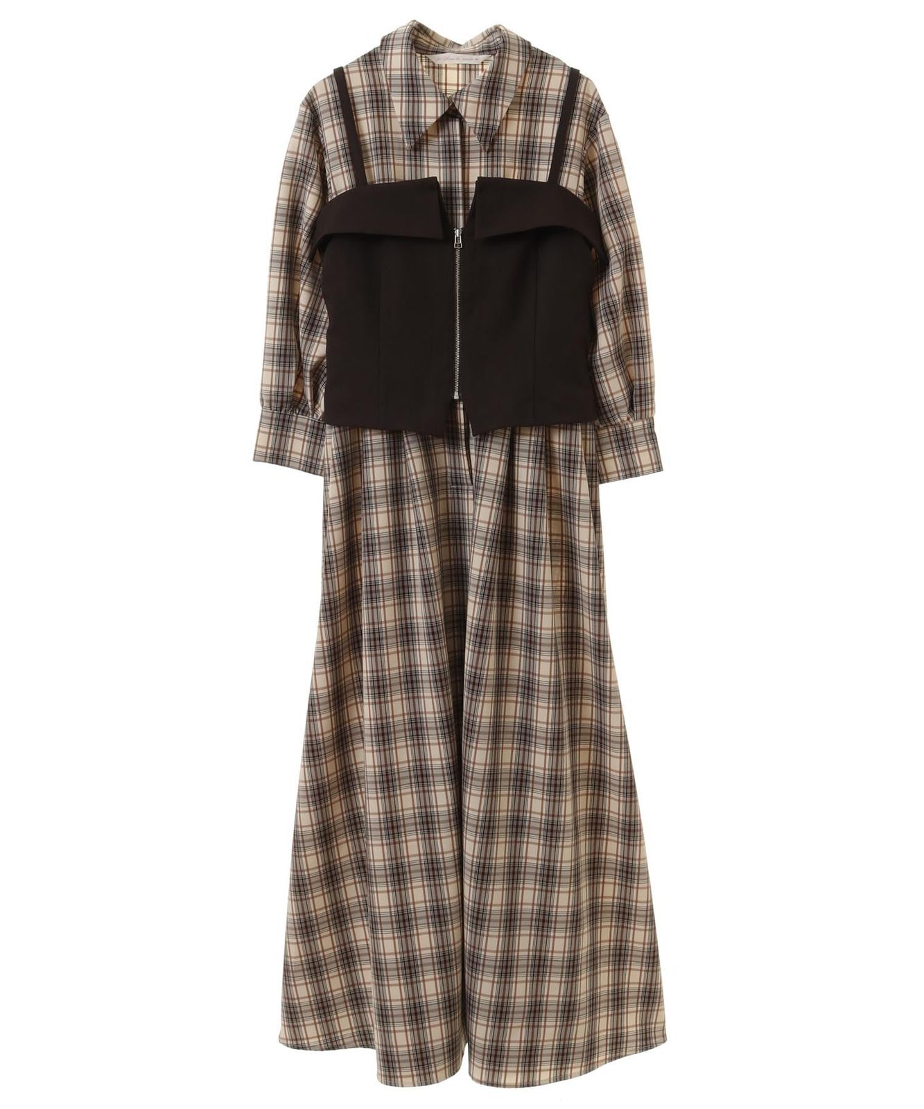 トランテアン ソン ドゥ モード ビジネスカジュアルドレス ビスチェセットシャツワンピース レディース ベージュ