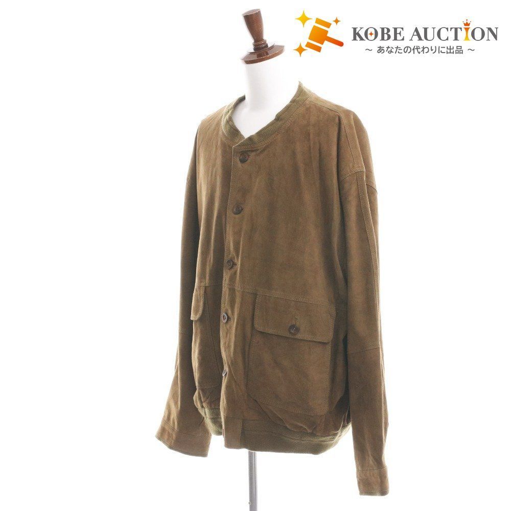 italo LEATHER FASHION ジャケット アウター スエードジャケット ボタン ポケット メンズ 60 ダークブラウン系