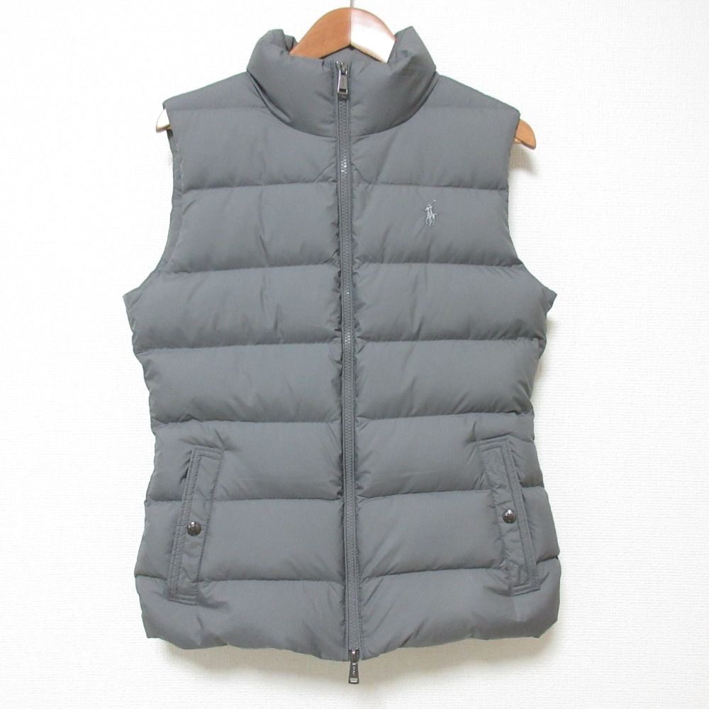 POLO RALPH LAUREN ポロラルフローレン ロゴ刺繍 ダウンベスト サイズSP グレー メンズ 古着