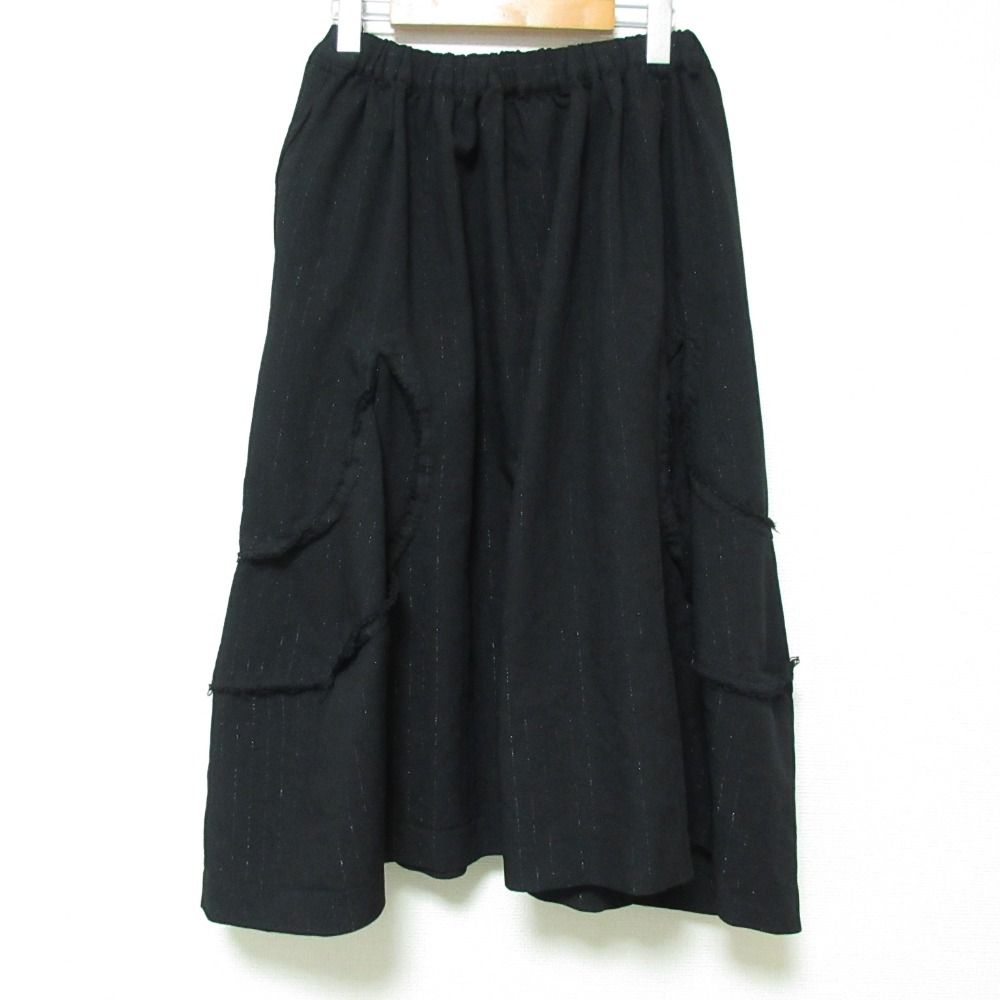 COMME des GARCONS COMME des GARCONS コムデギャルソン コムコム AD2021 ポリ縮絨バルーンスカート RI-S017 サイズS ブラック レディース 古着