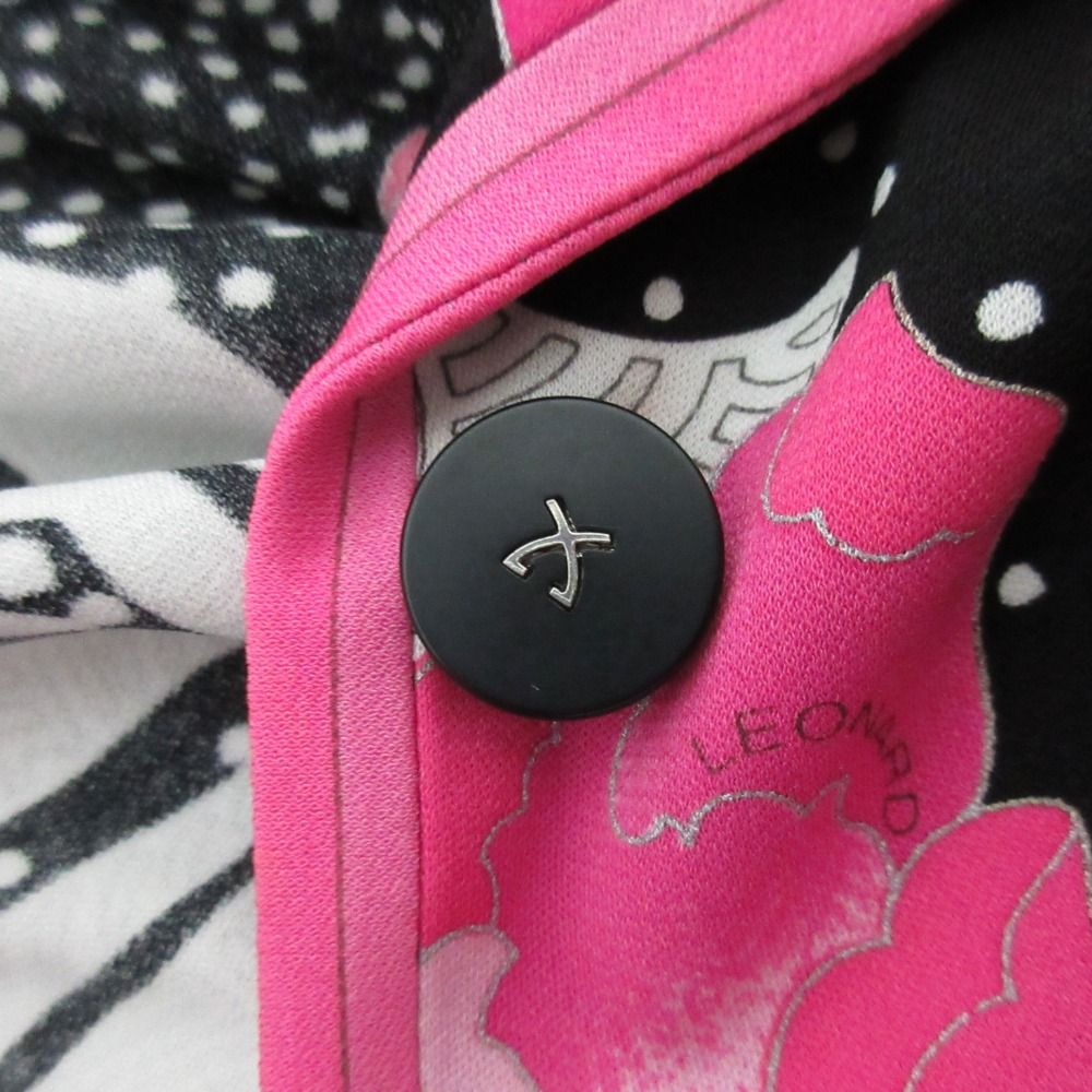 美品 LEONARD レオナール フラワープリント カンカンストレッチ