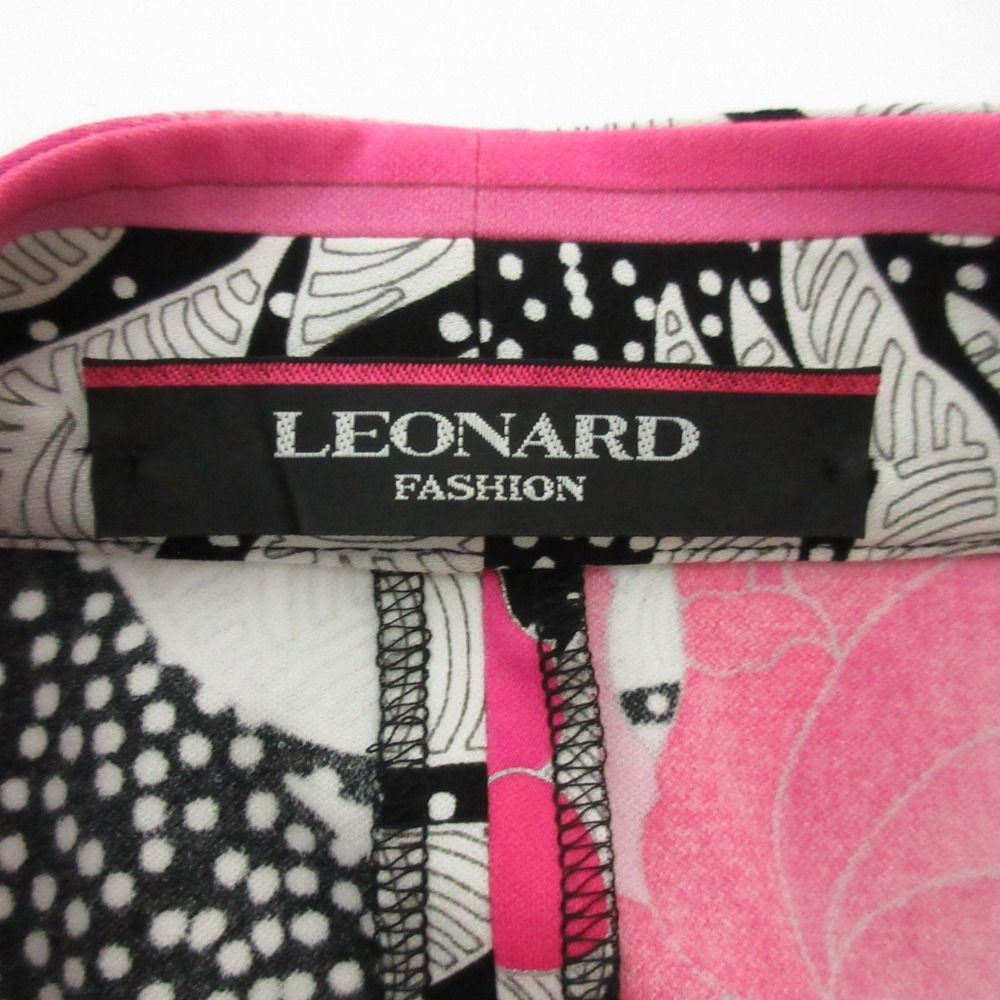 美品 LEONARD レオナール フラワープリント カンカンストレッチ