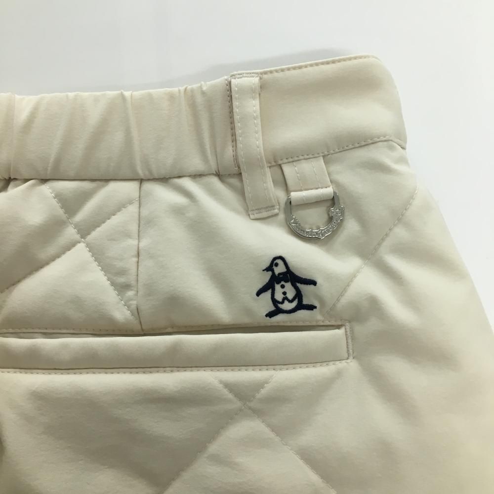  超 マンシングウェア 中綿スカート アイボリー キルティング 後ろロゴ レディース L ゴルフウェア モデル Munsingwear スカート レディースウェア