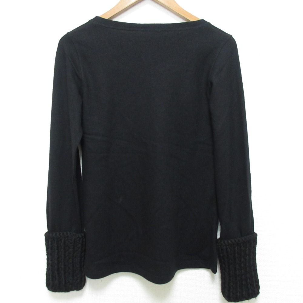 PRADA プラダ カシミヤブレンド 袖ニット カットソー サイズS ブラック レディース 古着
