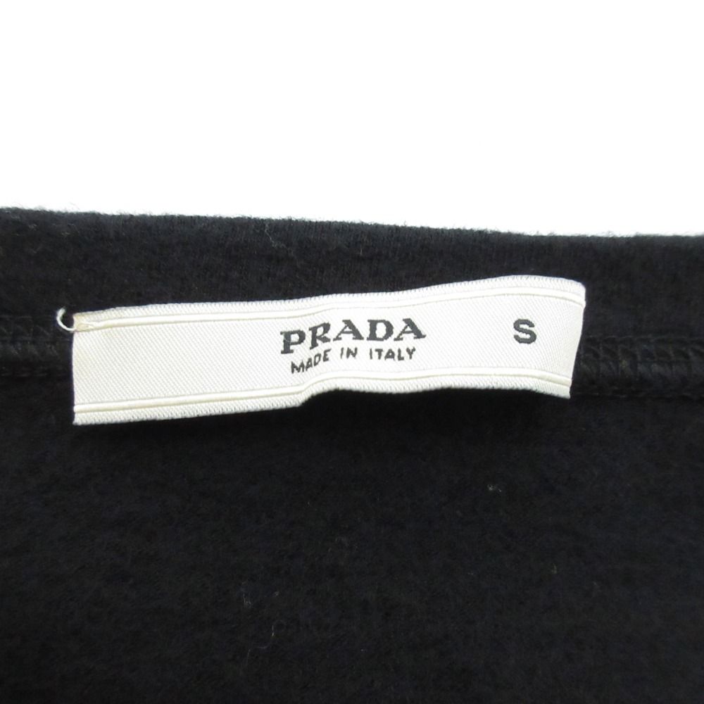  PRADA プラダ カシミヤブレンド 袖ニット カットソー サイズS ブラック レディース 古着 長袖 Tシャツ カットソー