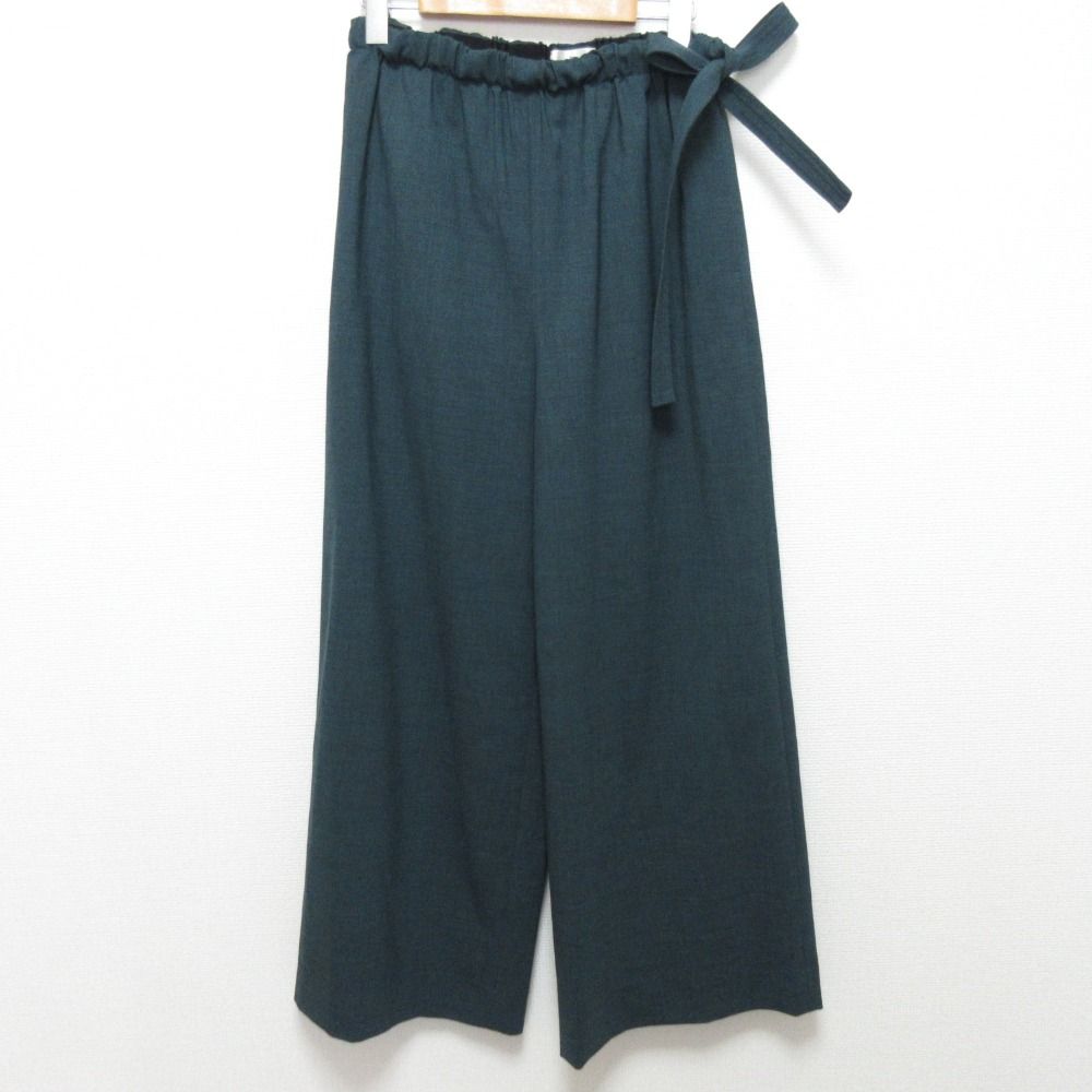 25SS TB TOMORROWLAND .B トゥモローランド ウールトロ ドローストリングパンツ サイズ34 カーキ レディース 古着