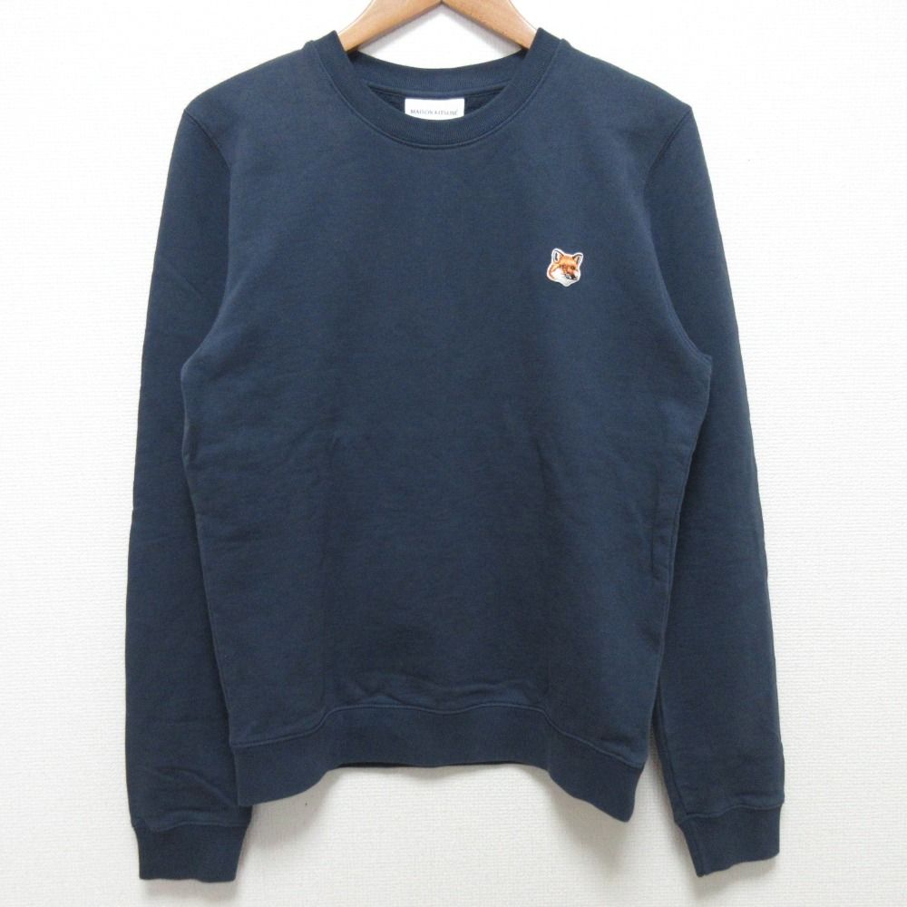 MAISON KITSUNE メゾンキツネ FOX HEAD PATCH スウェット トレーナー サイズM ネイビー レディース 古着