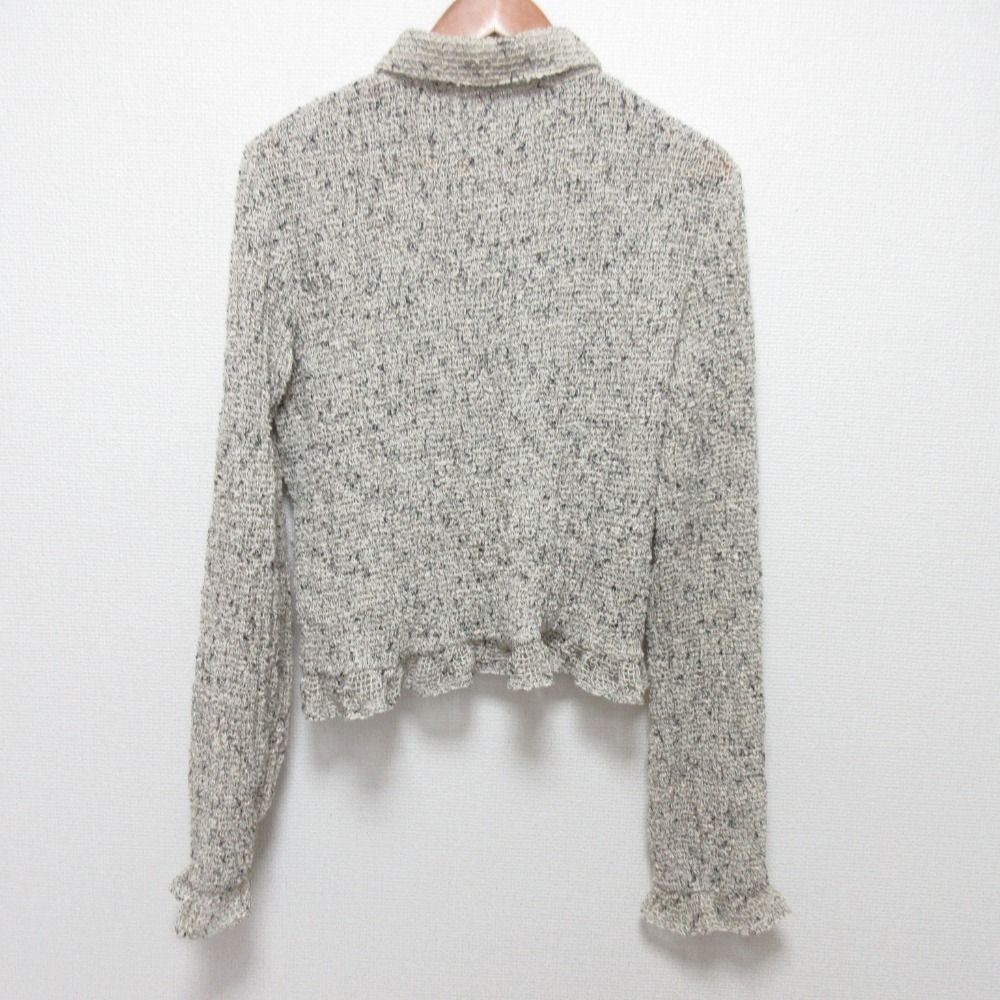 CLANE クラネ MIX MESH GATHER SHIRT ミックスメッシュ ギャザーシャツ 19122-4332 サイズ2 オフホワイト レディース 古着