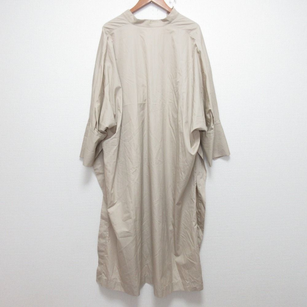 YLEVE イレーヴ 24 SS スキッパー ロング シャツワンピース サイズ1 ベージュ レディース 古着