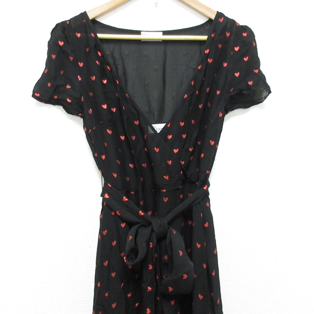 RED VALENTINO レッドヴァレンティノ ハート シアーフ ドレス ワンピース サイズ38 ブラック レッド レディース 古着 MERCADOAVALIA_COM_BR